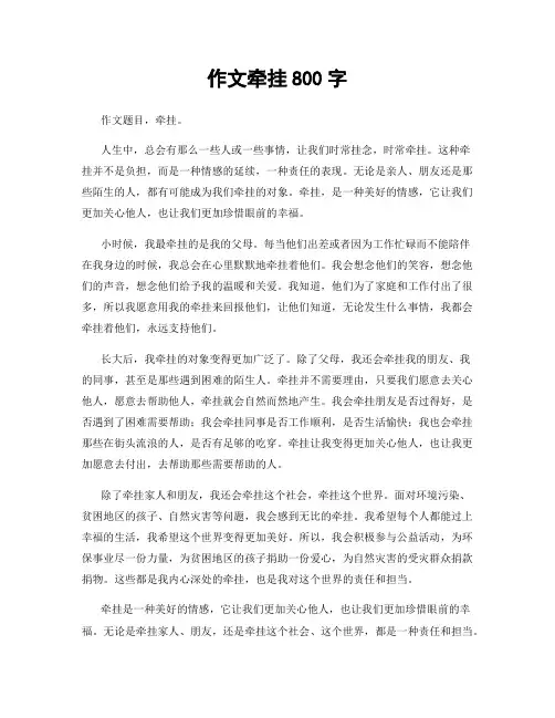 作文牵挂800字