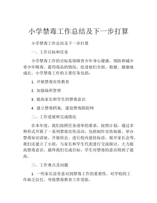 小学禁毒工作总结及下一步打算