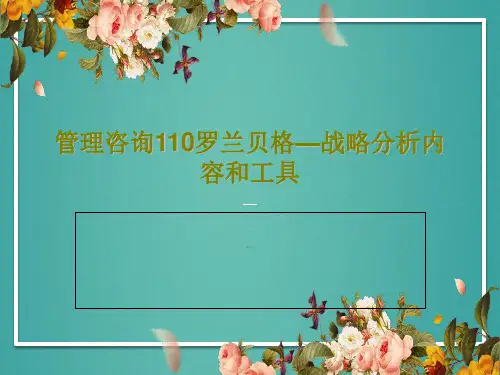 管理咨询110罗兰贝格—战略分析内容和工具共71页PPT