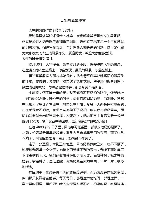 人生的风景作文（精选38篇）