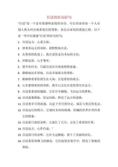 目送的好词好句
