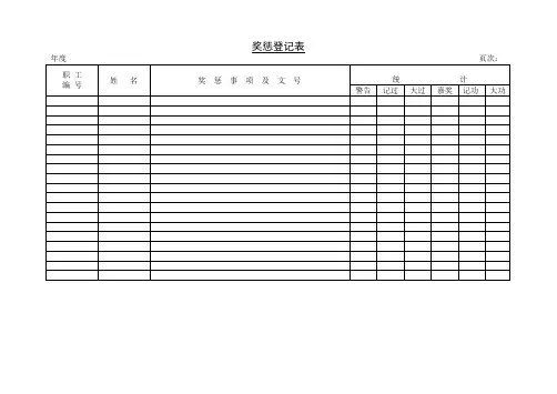 奖惩登记表