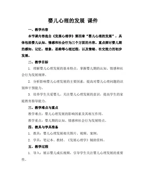 婴儿心理的发展课件