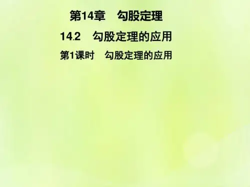 八年级数学上册第14章勾股定理14.2勾股定理的应用第1课时勾股定理的应用习题课件