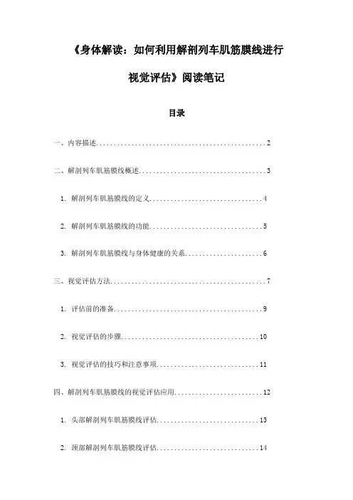 《身体解读：如何利用解剖列车肌筋膜线进行视觉评估》记录