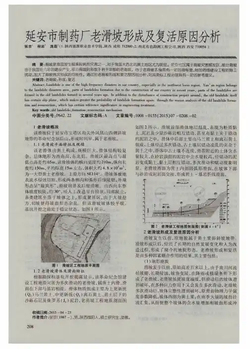 延安市制药厂老滑坡形成及复活原因分析