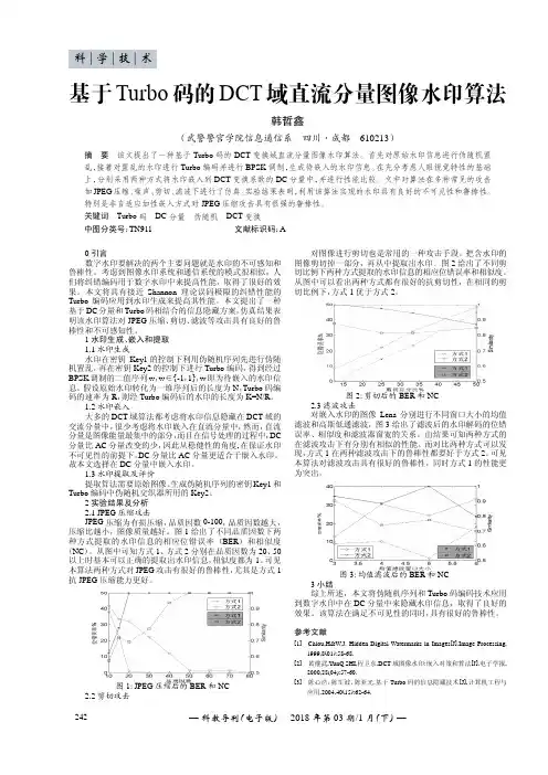 基于Turbo码的DCT域直流分量图像水印算法