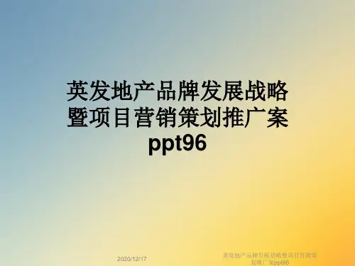 英发地产品牌发展战略暨项目营销策划推广案ppt96