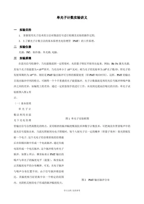 单光子计数试验