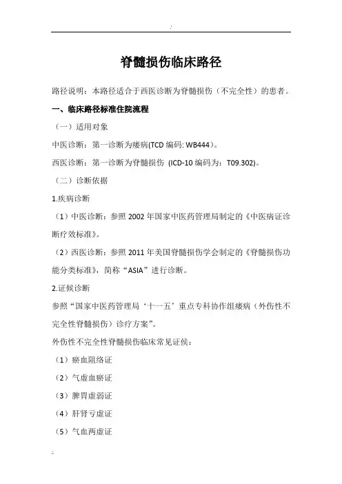 脊髓损伤临床路径