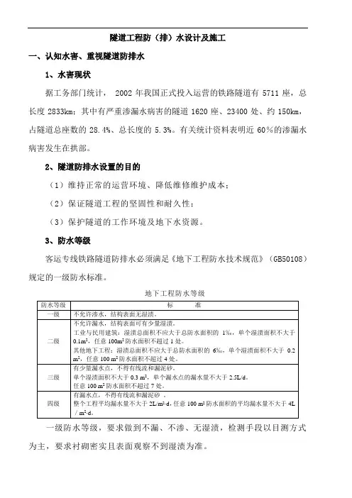 防排水设计及施工(隧道)