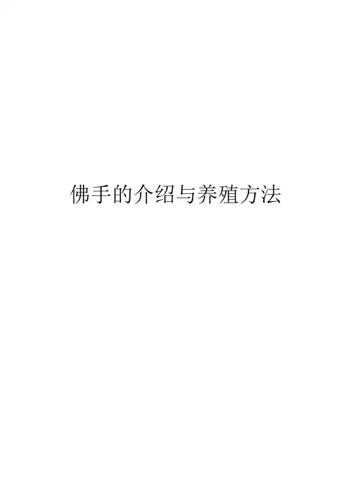 佛手的介绍与养殖方法
