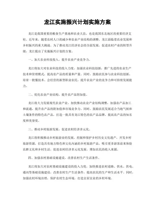 龙江实施振兴计划实施方案