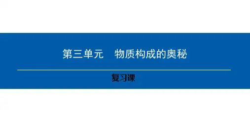 人教版九年级化学上册 第3单元 物质构成的奥秘 复习课 课件(共30张PPT)