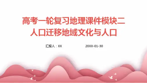 高考一轮复习地理课件模块二人口迁移地域文化与人口