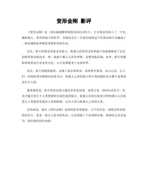 变形金刚 影评