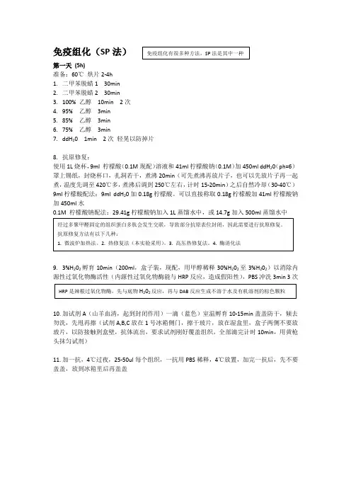 免疫组化 protocol 方法与原理大全