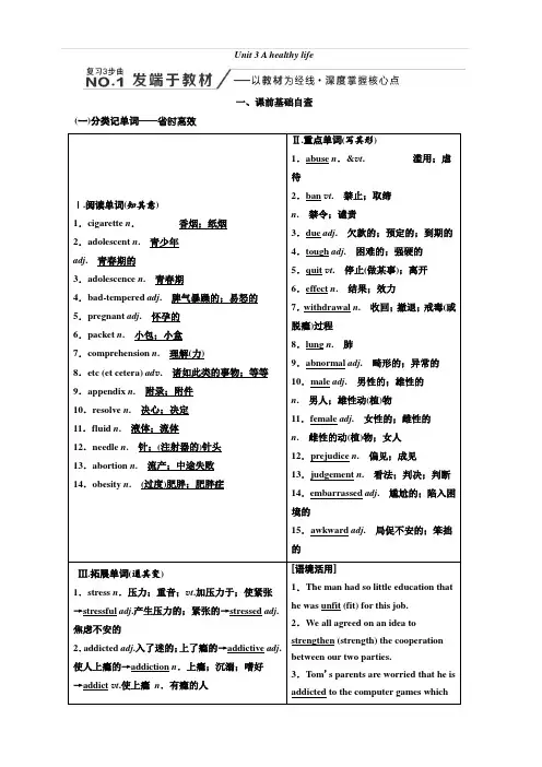 2020高考英语新创新大一轮复习人教全国版讲义选修6Unit3Ahealthylife含答案 2