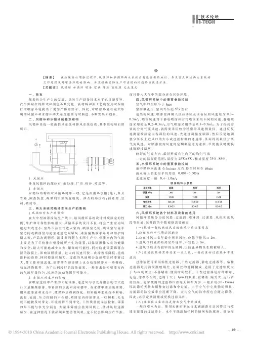 保险杠喷涂车间的风循环系统和水循环系统