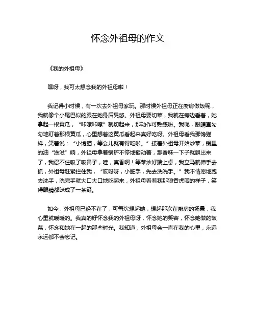 怀念外祖母的作文