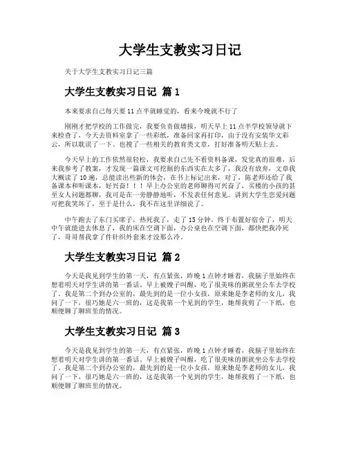 大学生支教实习日记