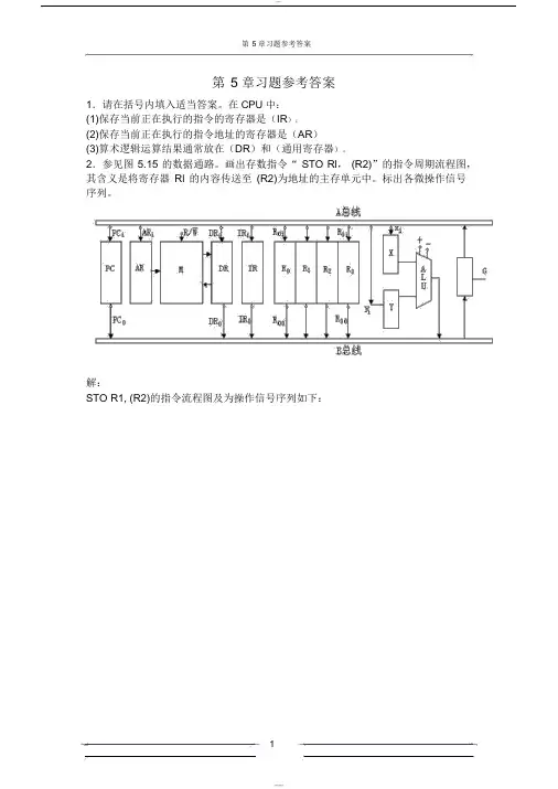 计算机组成原理第5章习题参考答案