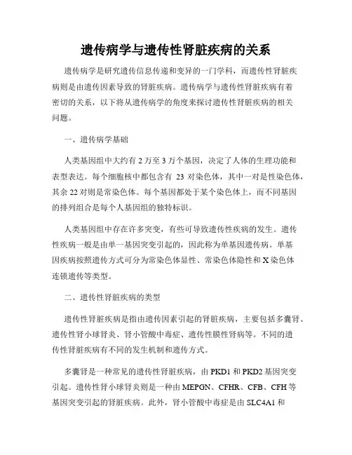 遗传病学与遗传性肾脏疾病的关系