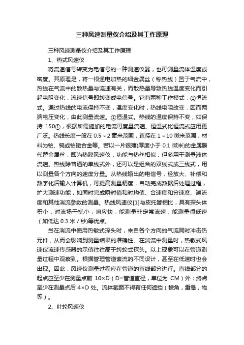 三种风速测量仪介绍及其工作原理