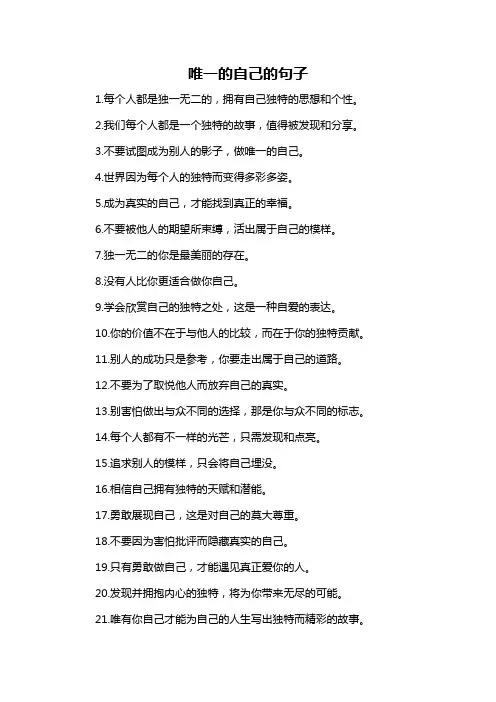 唯一的自己的句子-概述说明以及解释