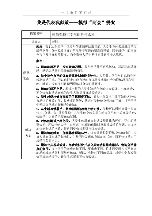 我是代表我献策——模拟“两会”提案.doc