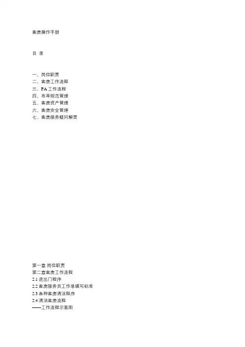 酒店客房作业指导书