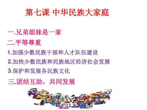 2019年九年级下册教科版道德与法治课件 第七课 中华民族大家庭(共17张PPT)