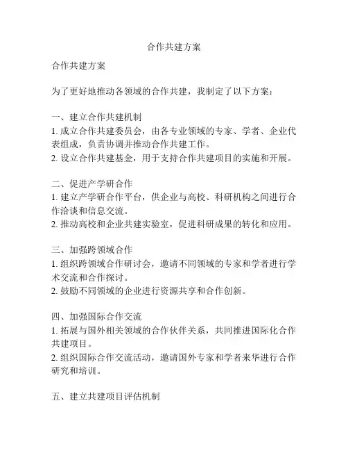 合作共建方案