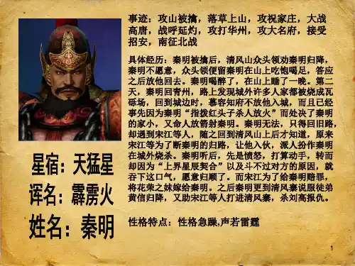 水浒传部分人物简介PPT课件