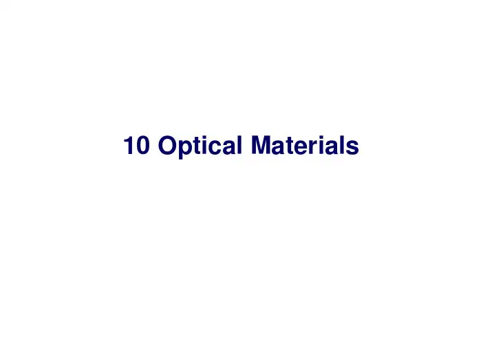 Optical Materials光学材料
