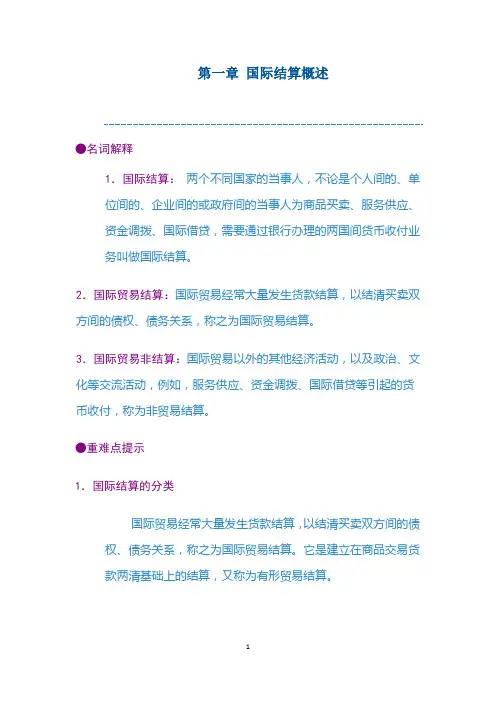 国际结算重点难点提示