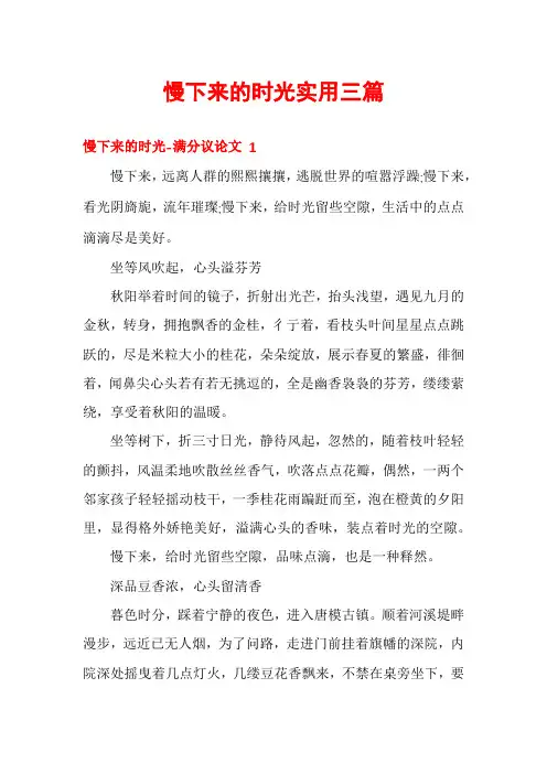慢下来的时光实用三篇