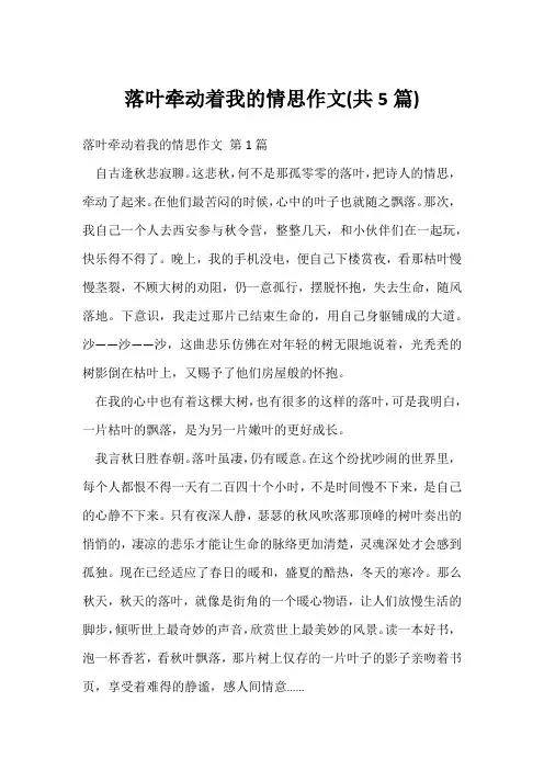 落叶牵动着我的情思作文(共5篇)