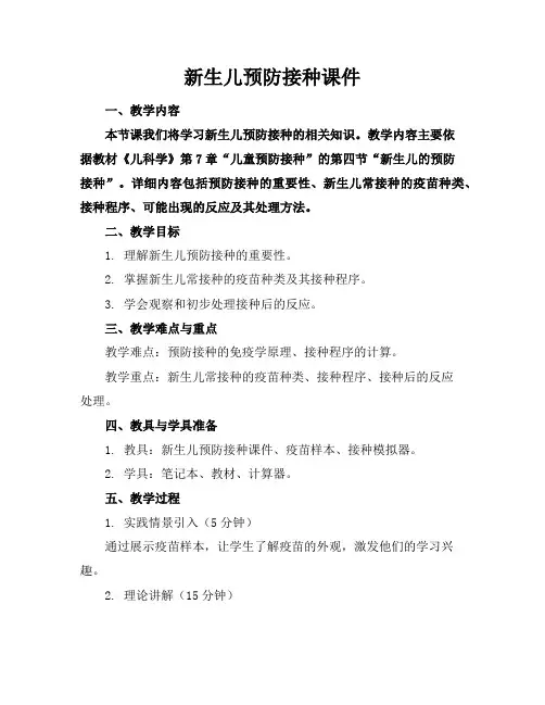 新生儿预防接种课件