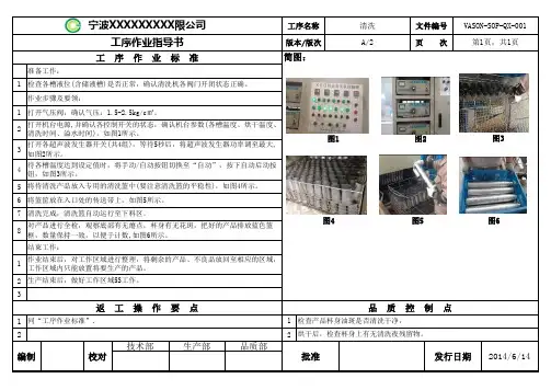 清洗工序作业指导书