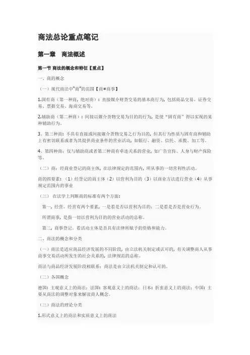 商法总论重点笔记