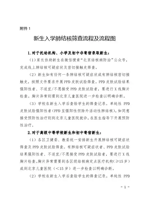 新生入学肺结核筛查流程及流程图