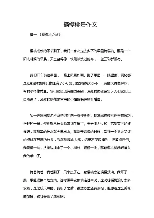 摘樱桃景作文