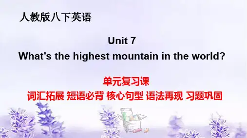 Unit7单元复习课件人教版英语八年级下册(1)