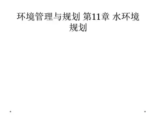 环境管理与规划 第11章 水环境规划