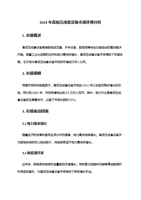 2024年高低压成套设备市场环境分析