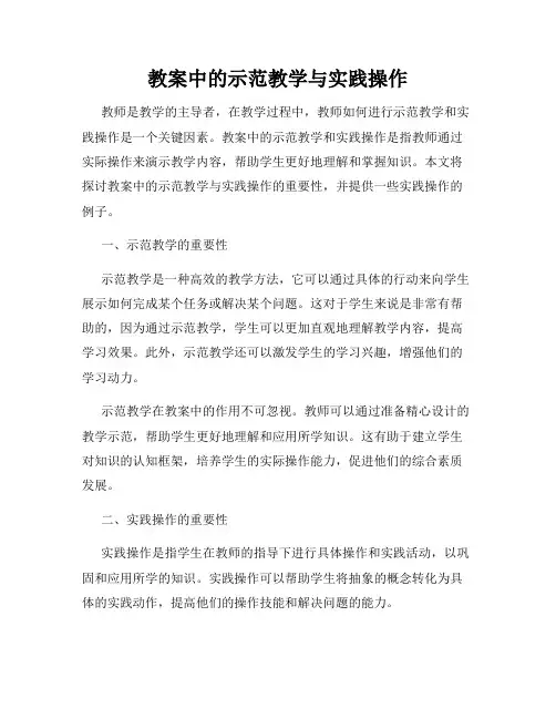 教案中的示范教学与实践操作