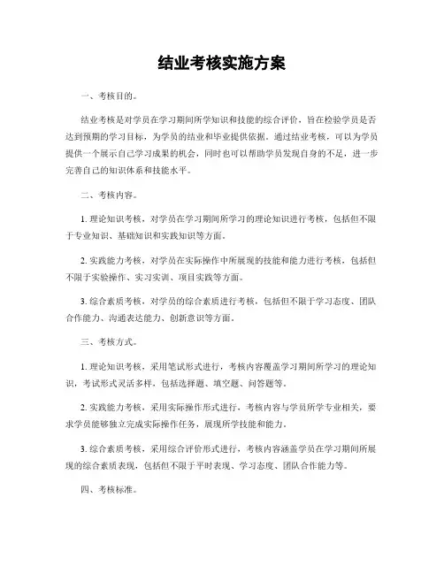 结业考核实施方案