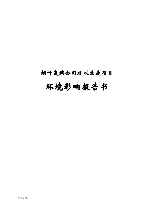 烟叶复烤有限公司技术改造项目环境影响报告书