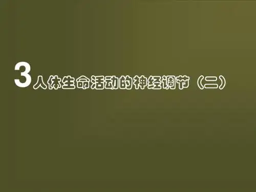 华师大八年级科学人的生命活动的神经调节